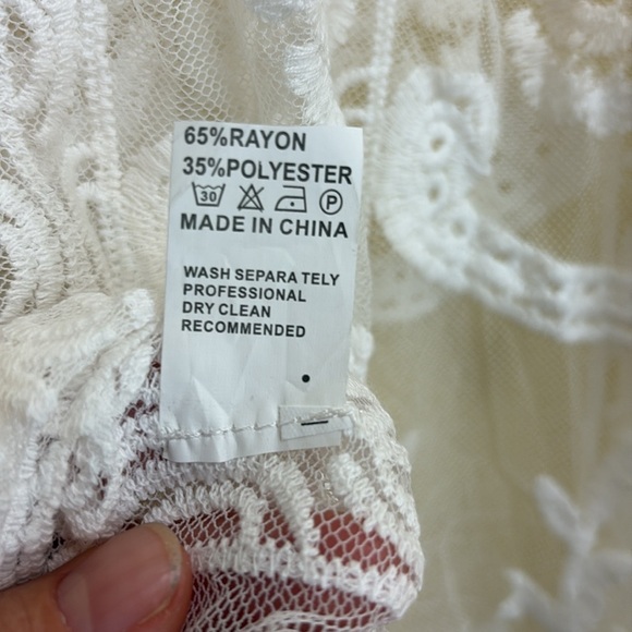 NWT Boutique White Crochet Lace Swimsuit Cover Up Sheer Beach Tunic Dress - Picture 12 of 17